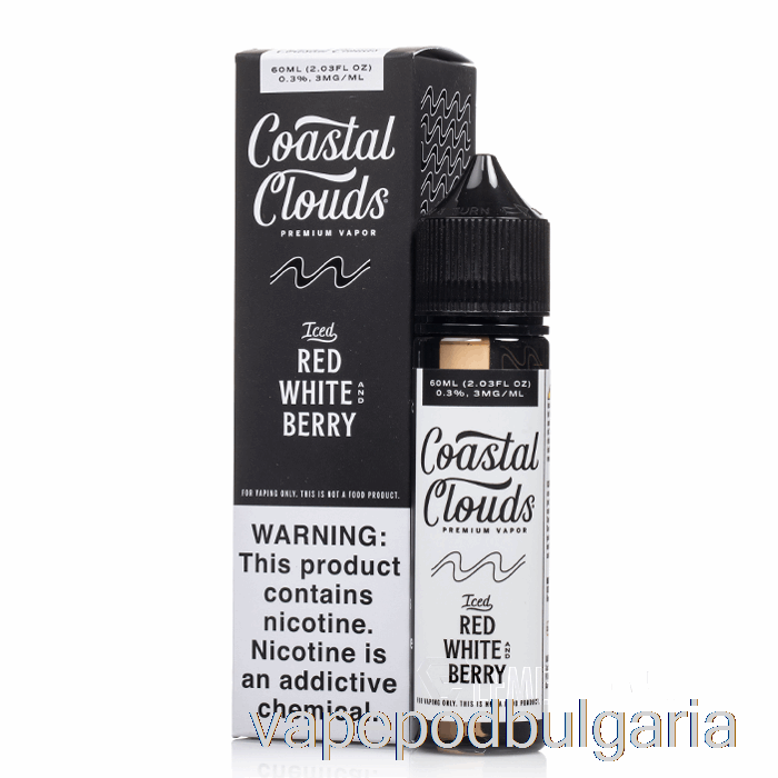 Vape 10000 Дръпки Iced Red White And Berry - Coastal Clouds - 60ml 0mg